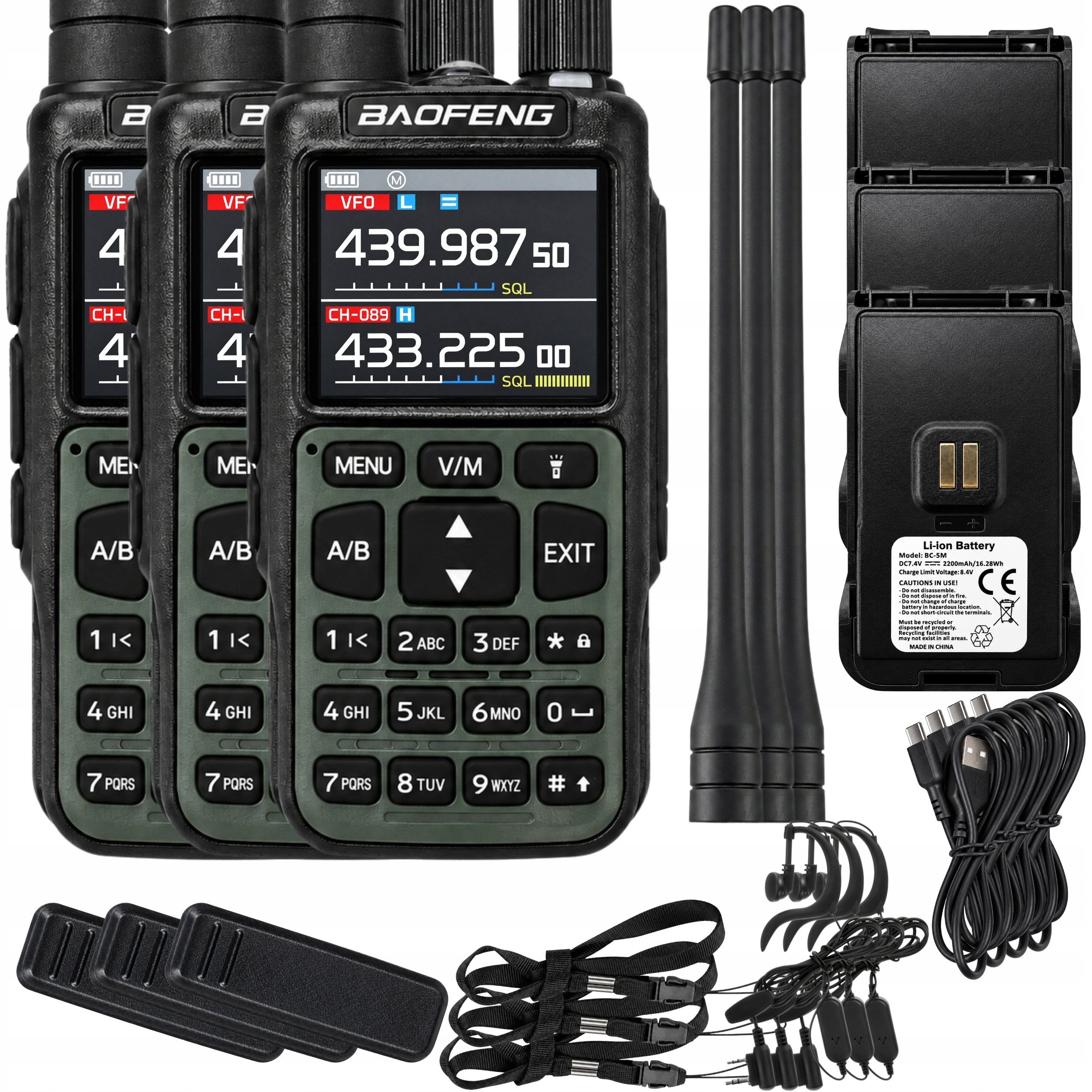 Vysílačka radiotelefon Baofeng Eu UV-5R Mini V2 Vhf Uhf Letecké Pásmo
