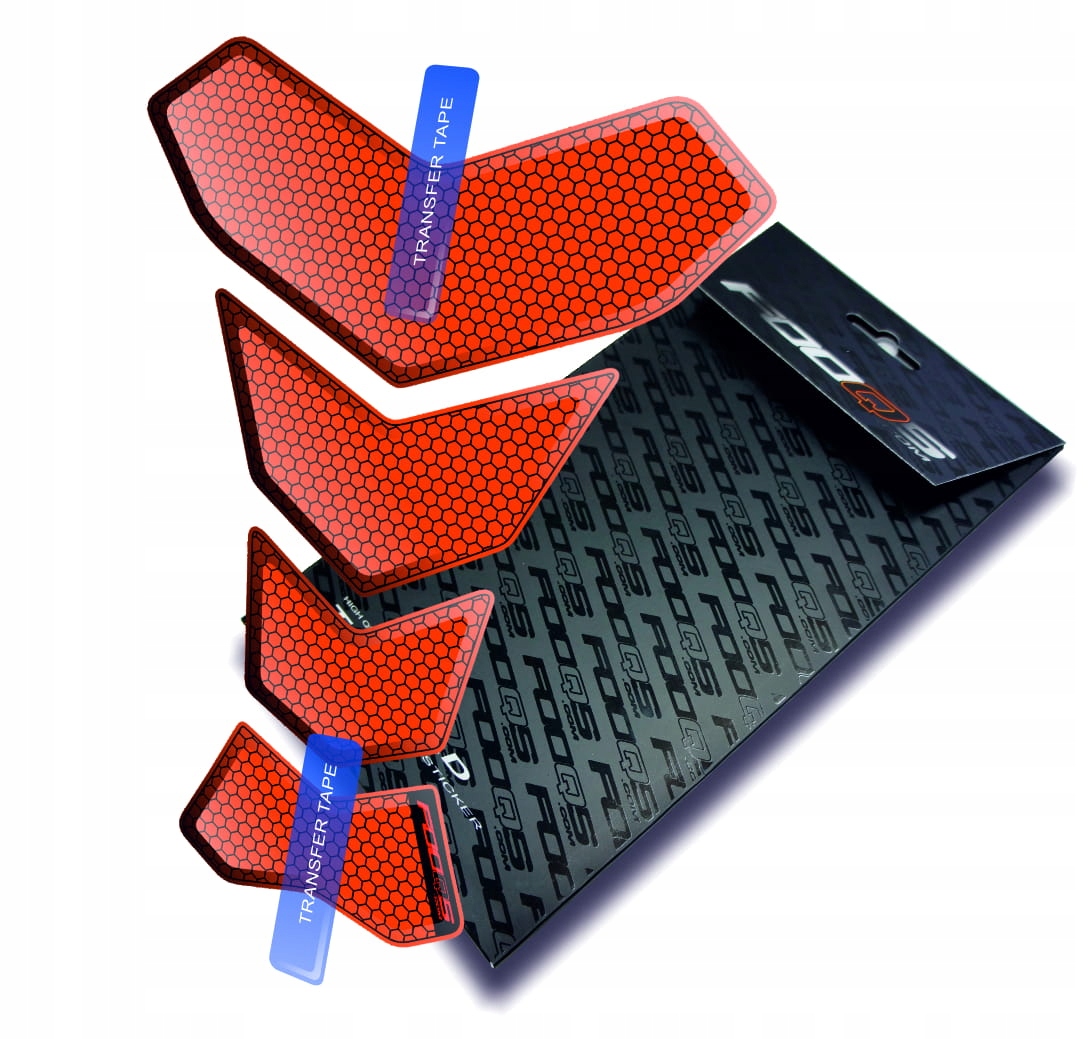 Tankpad od firmy Fooqs, univerzální fluorescenční nálepka na nádrž, červená