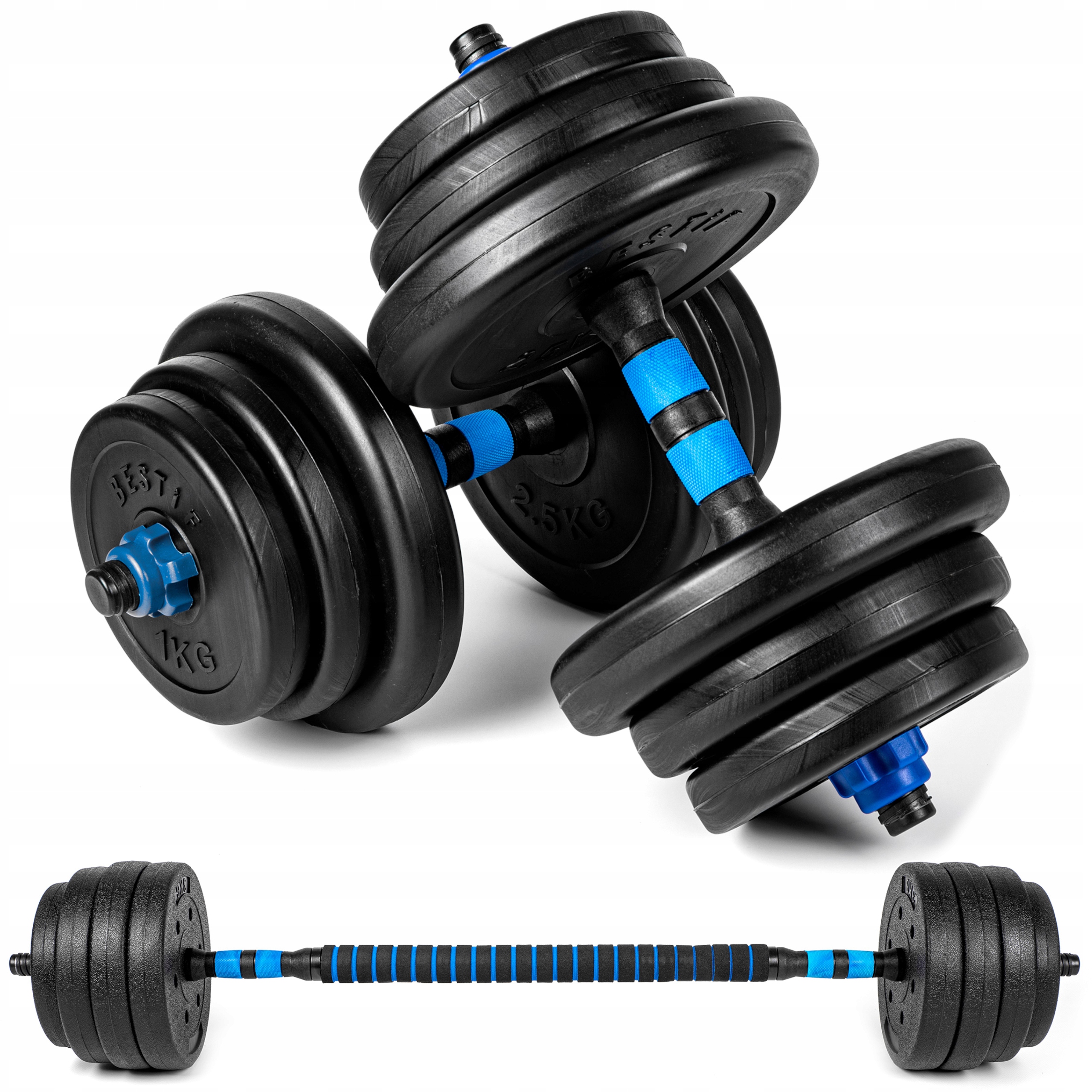 Hantle Regulowane Sztanga 2w1 Zestaw Hantli Do Ćwiczeń Hantelki 2x20kg 40KG