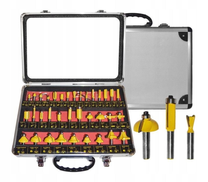 Frézy Na Dřevo Komplet 35 ks. Stopka 8 mm Awtools