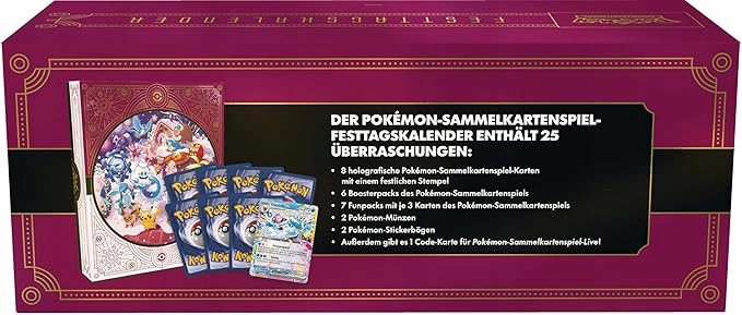 Адвент-календарь Pokemon TCG, коллекционные карты и бустеры, немецкая версия — фото 4