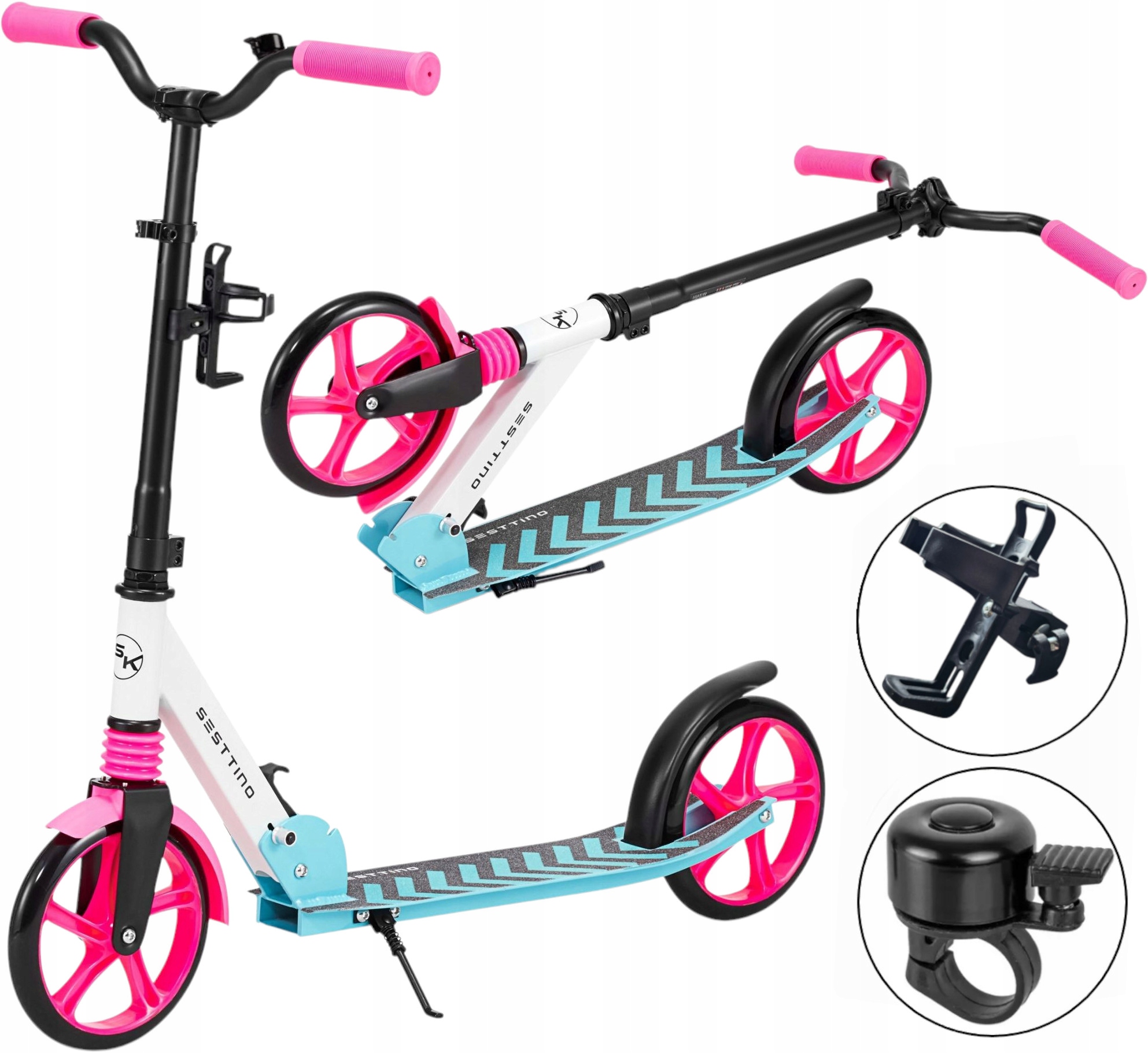 Duża Składana Hulajnoga Miejska Sesttino Shadow Dla Dzieci Bezpieczna