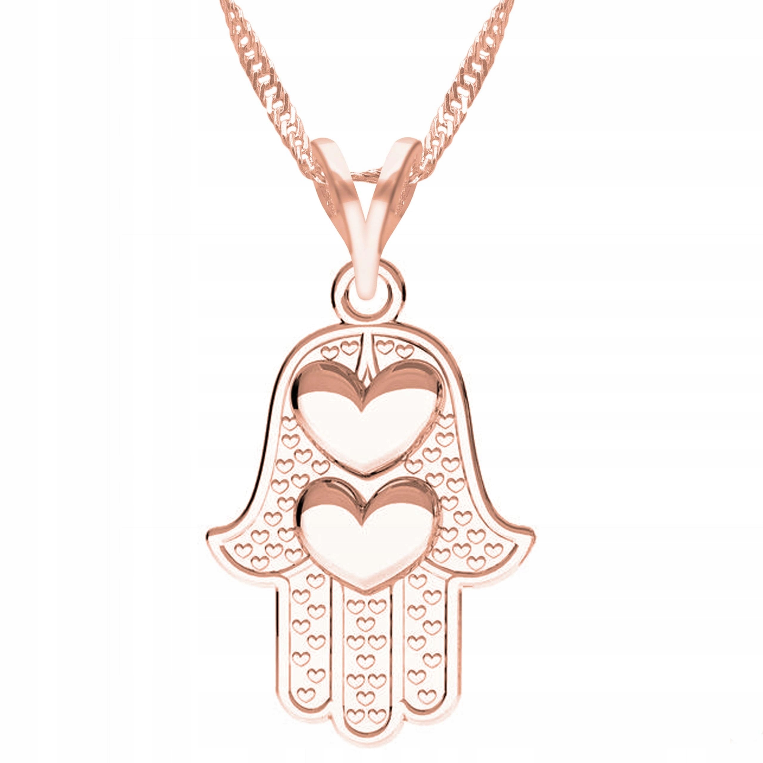 Pozlacený náhrdelník s rukou prozřetelnosti Dlaň Oko Plech Stříbro 925