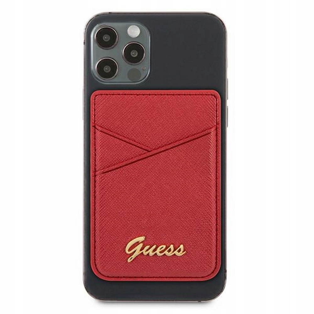 Portfel MagSafe Guess Saffiano czerwony Guess