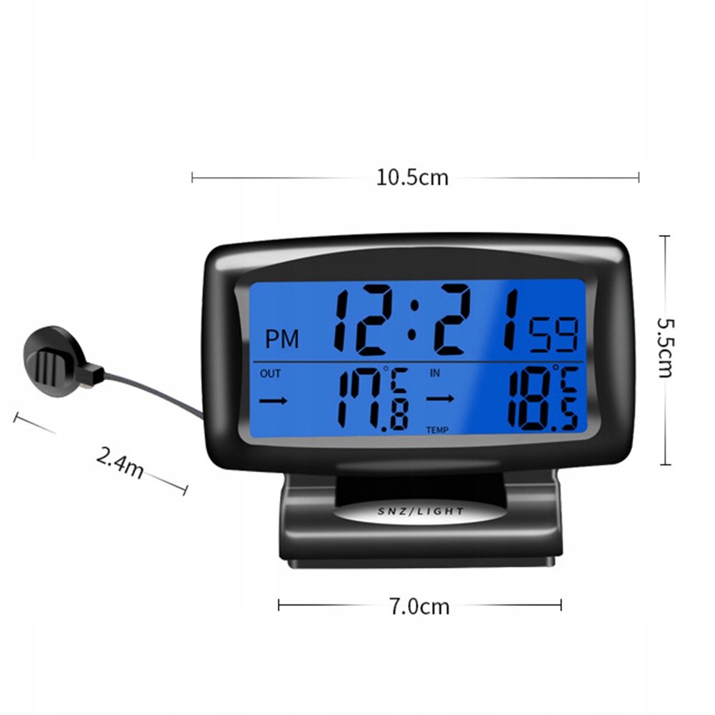 LED LCD TERMOMETR SAMOCHODOWY ZEWNĘTRZNY ZEGAR Kod producenta RRTD067