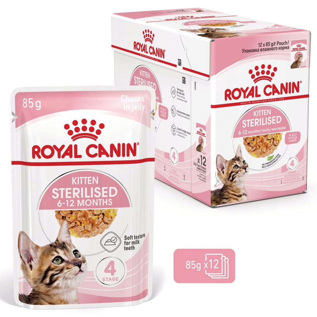 Royal Canin Kitten Sterilised v želé 12x85g Krmivo pro koťata