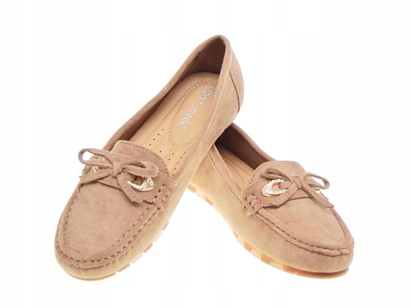 DAMSKIE ZAMSZOWE MOKASYNY Khaki r.39 Marka inna