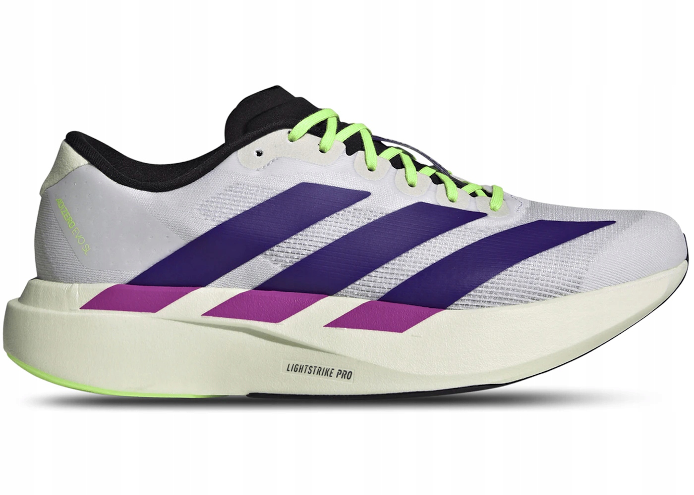 adidas Adizero Evo Sl bílá fialová limetková pánská JS4495 45 1/3