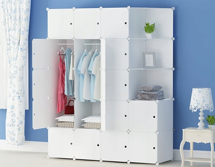 MODUŁOWA SZAFA GARDEROBA WIESZAK SZAFKI XXL BIAŁA PÓŁKI DRĄŻEK Kolekcja SZAFA MODUŁOWA