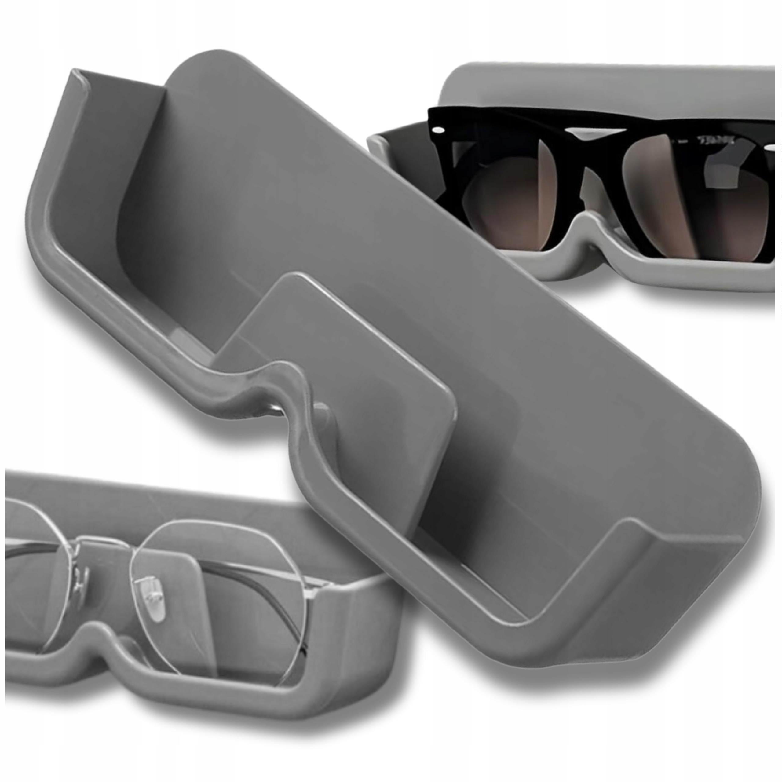 Uchwyt szary półka ścienny na okulary organizer do przechowywania okularów