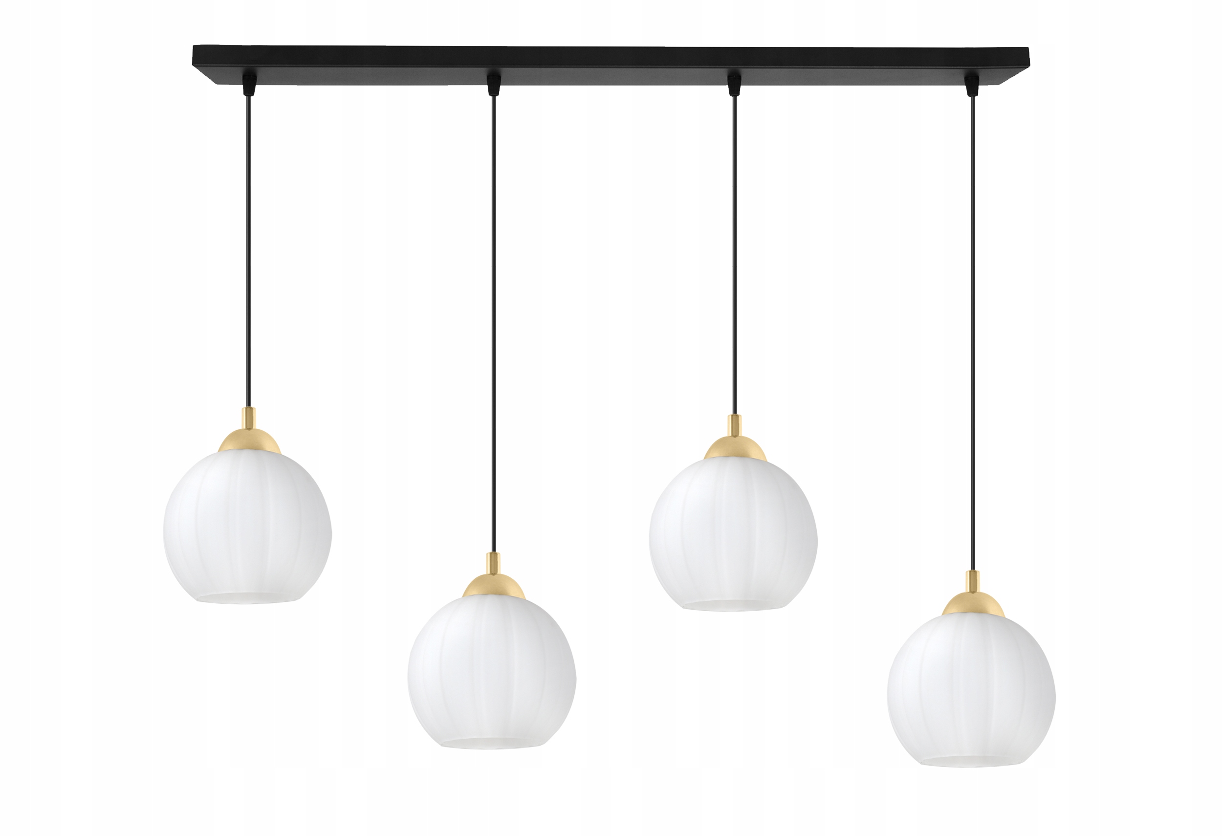 Závěsné Stropní Svítidlo Lustr Černo-zlatá Bílá Skleněná Koule E27