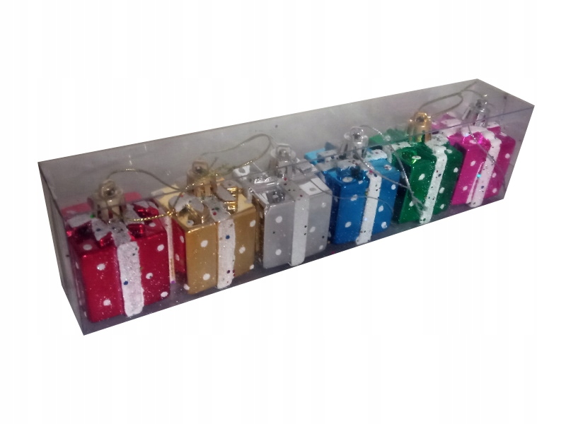 

Bombki prezenty Multicolor 4cm Kostka 6szt