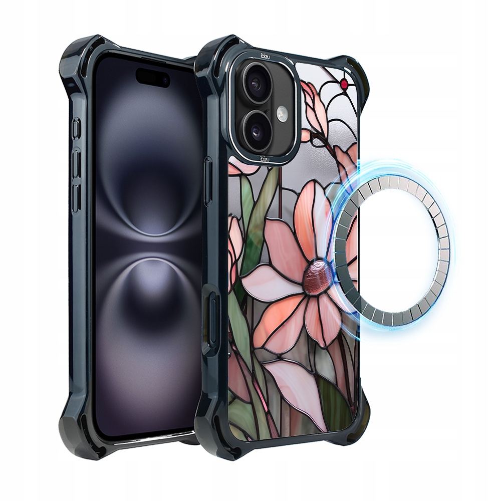 Pouzdro pro iPhone 16 Ibizu DropGuard Ultra s MagSafe, růžová magnolie