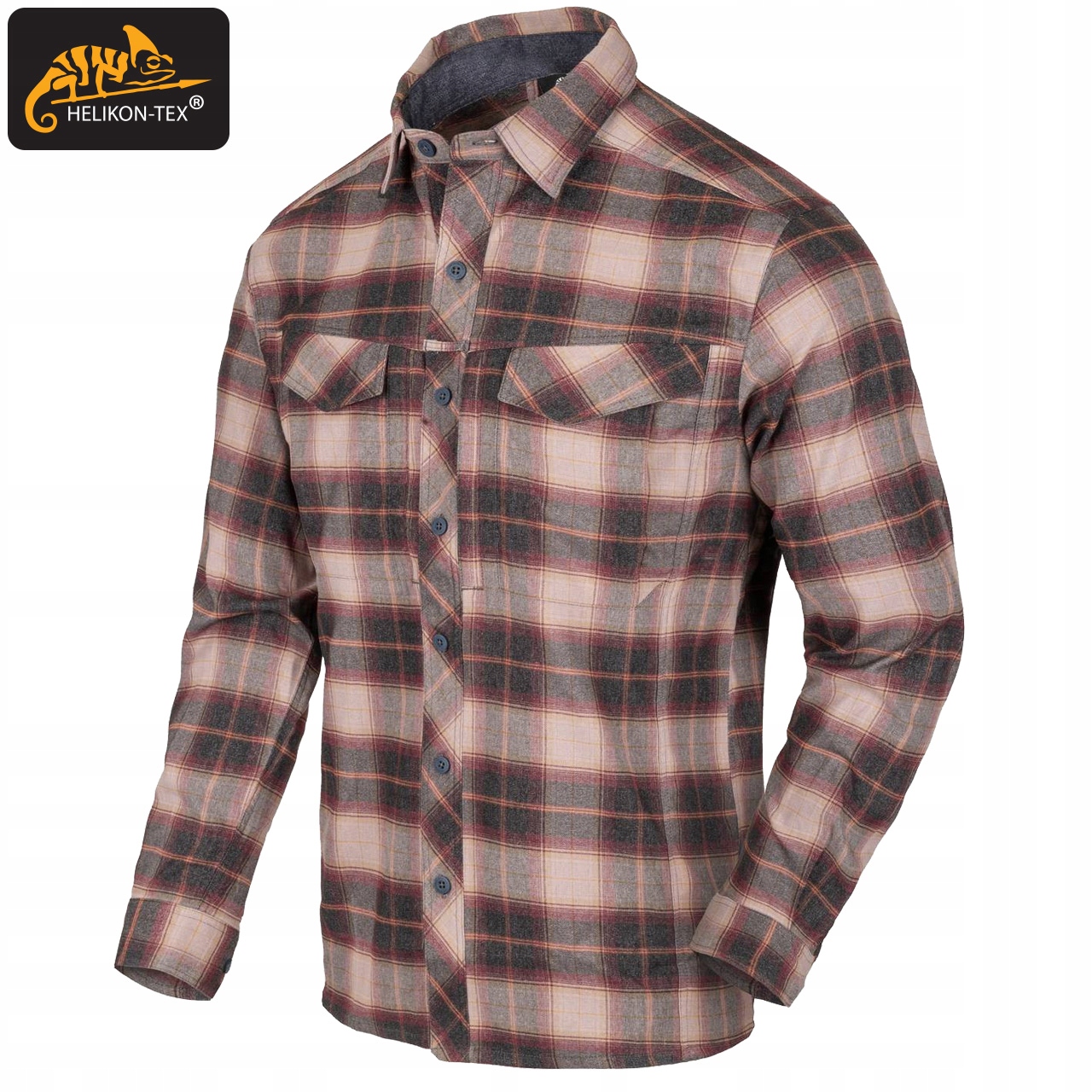 Koszula Męska w Kratę DEFENDER Mk2 PILGRIM HELIKON Wytrzymała Indeks UPF50 Rękaw długi rękaw