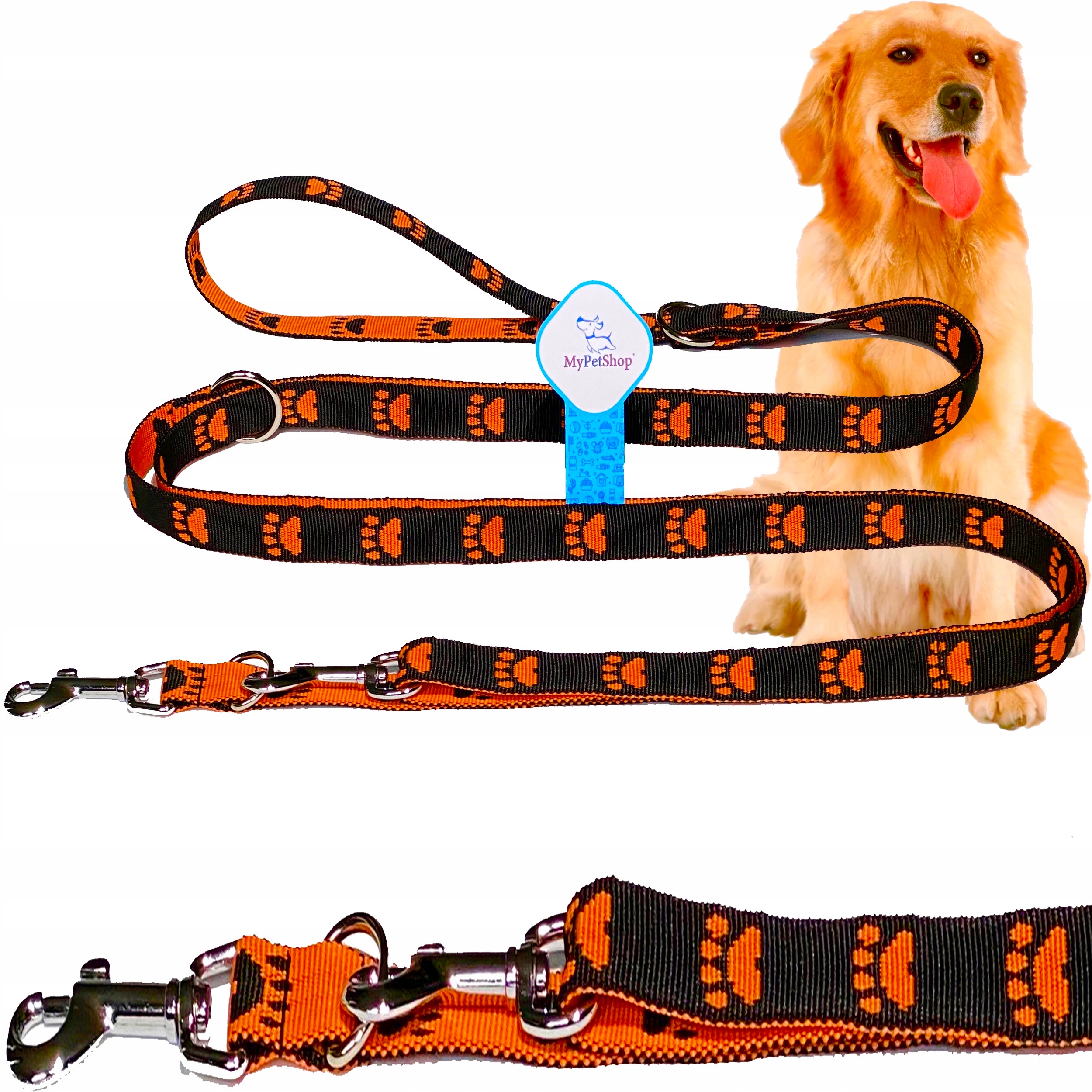 

Smycz dla psa Przepinana Dwukolorowa 160-320 cm.