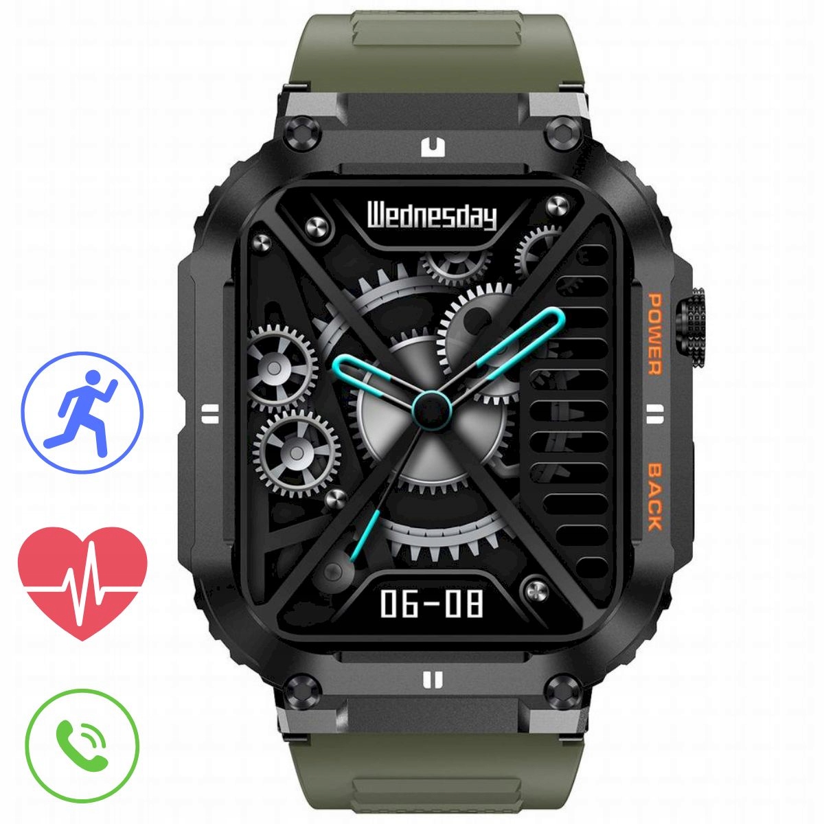Gravity GT6-6 vojenské chytré hodinky pro muže s funkcí hovoru