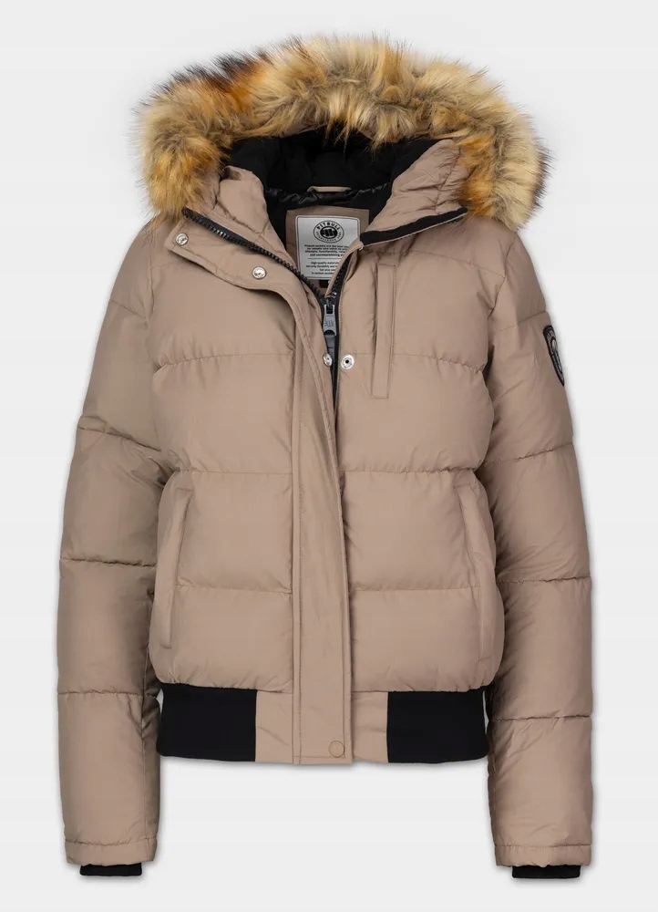 Dámská Zimní bunda prošívaná bunda s kapucí s odnímatelnou kožešinou Pitbull Azalea