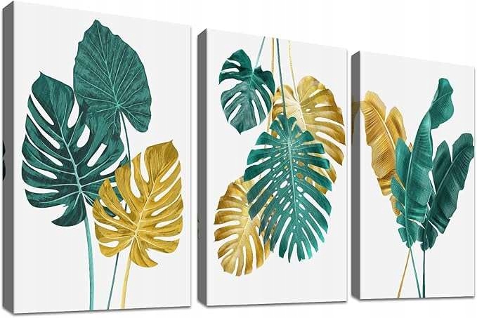 Obraz na plátně Nástěnný do obývacího pokoje 3-dílný 50x70 cm, tropický motiv