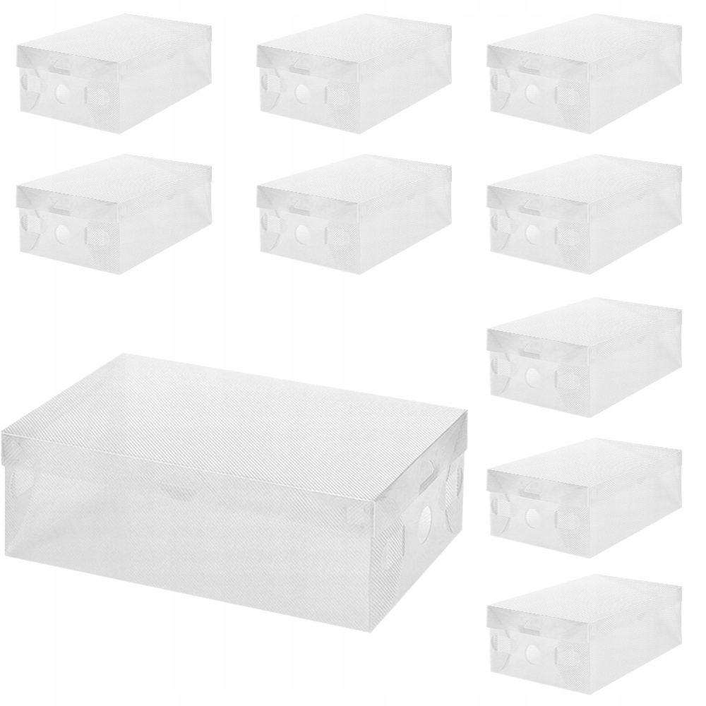 10 x PUDEŁKO NA BUTY POJEMNIK ORGANIZER Z KLAPĄ