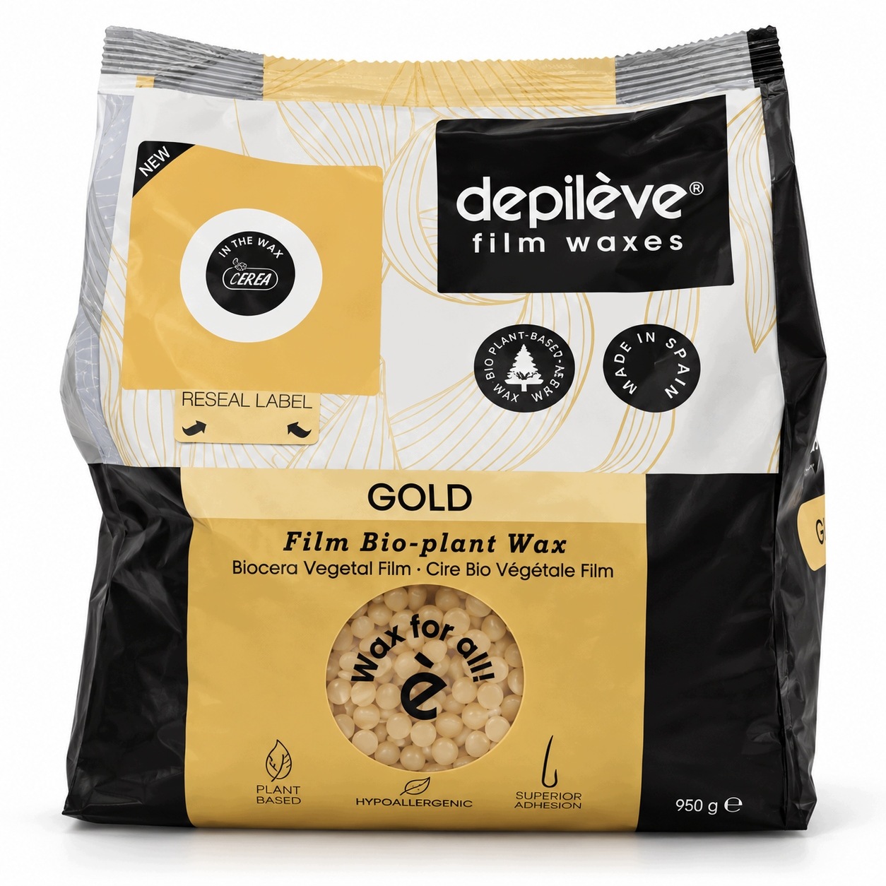 Depileve Gold Film Bio-Plant Wax Wosk Twardy 950 g bezpaskowy