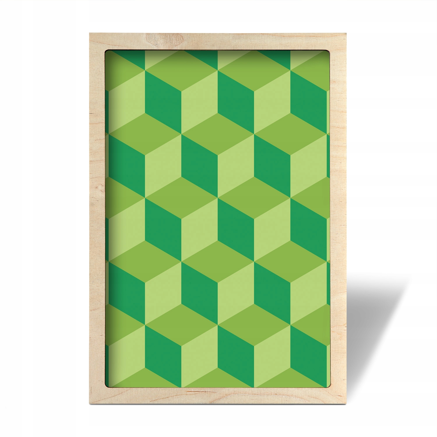 Obraz v dřevěném rámu Geometrie kostky 3D 45x65