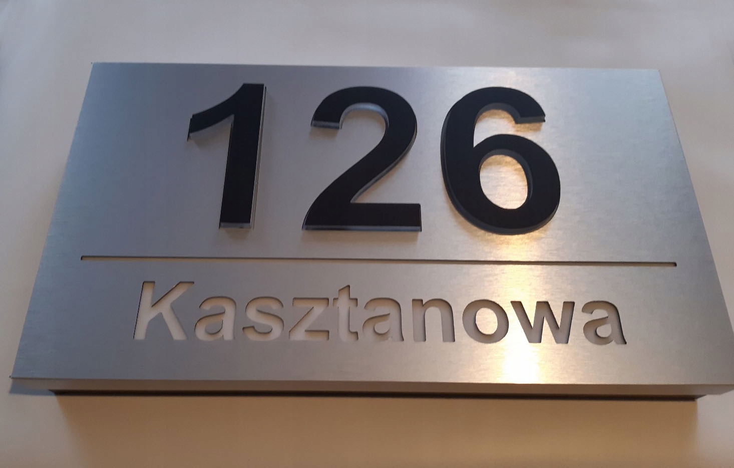 Podświetlany numer domu LED ,45cm zmierzchówka, 3D Długość (cm) 45 cm