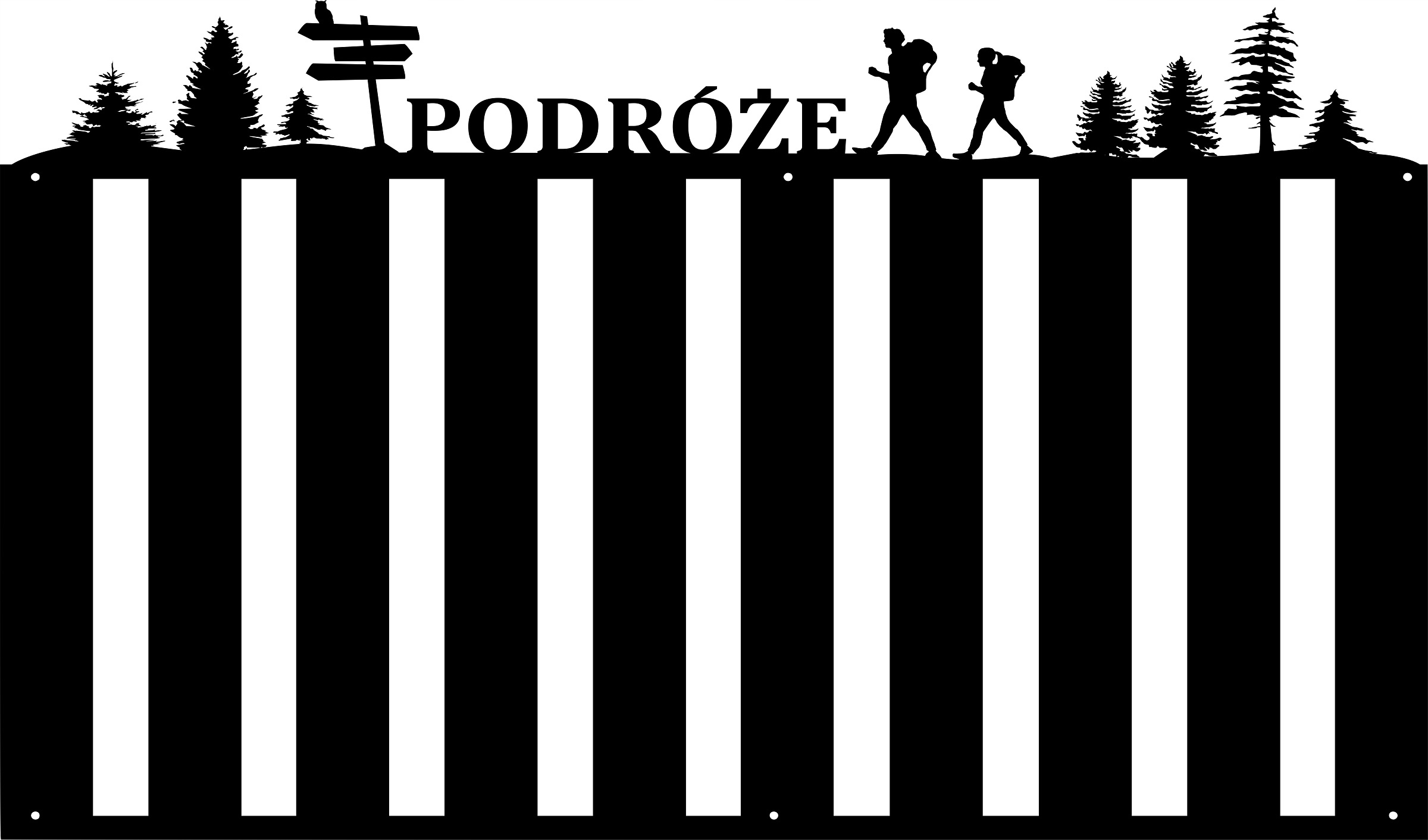 Metalová tabule magnety obdélník Magnetický nápis Cestování 120x70 proužky