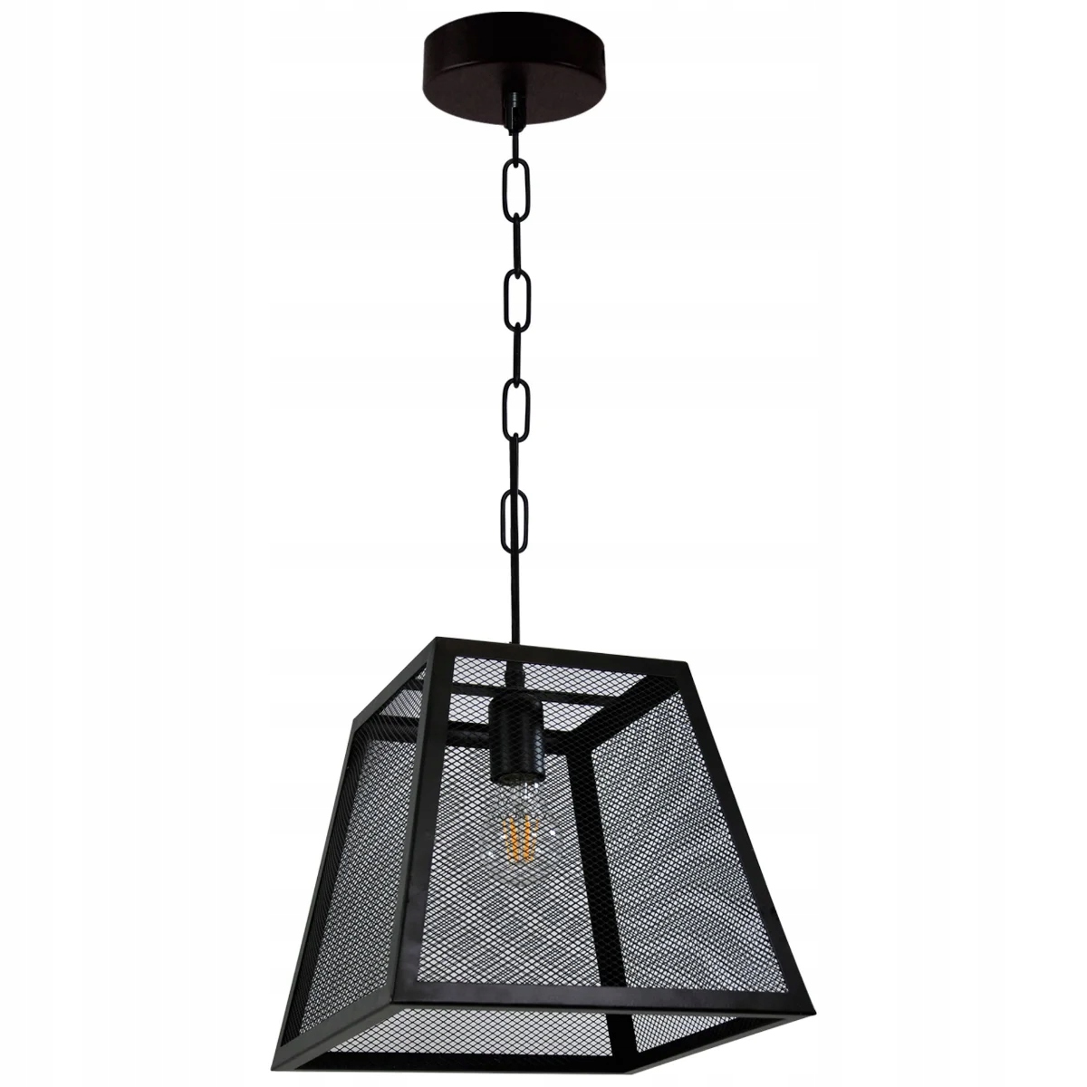 Závěsná lampa černá drátěná, čtvercová, moderní, nad stůl Polux