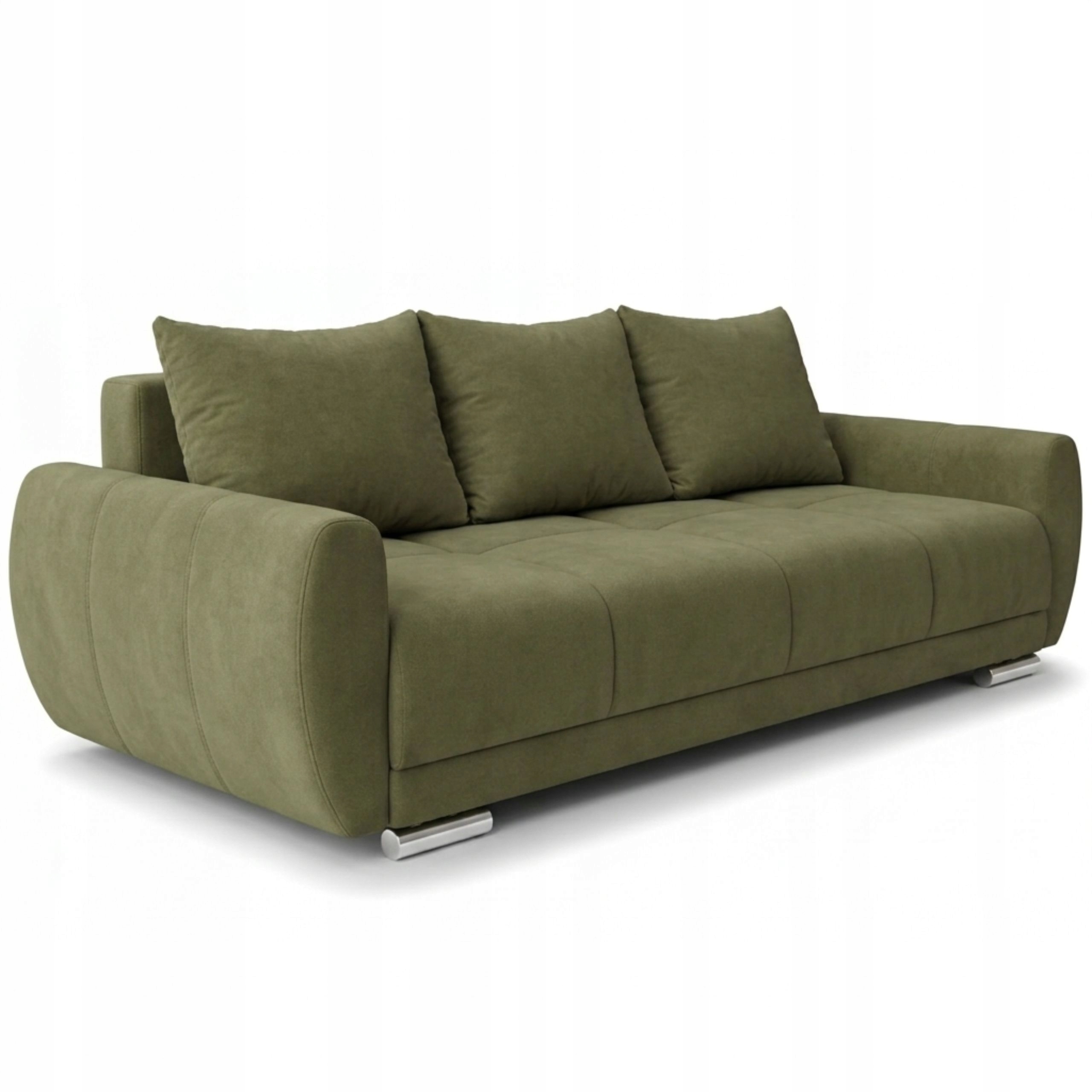 Olivová Rozkládací Pohovka S Funkcí Spaní Honey S Úložným Prostorem Velvet