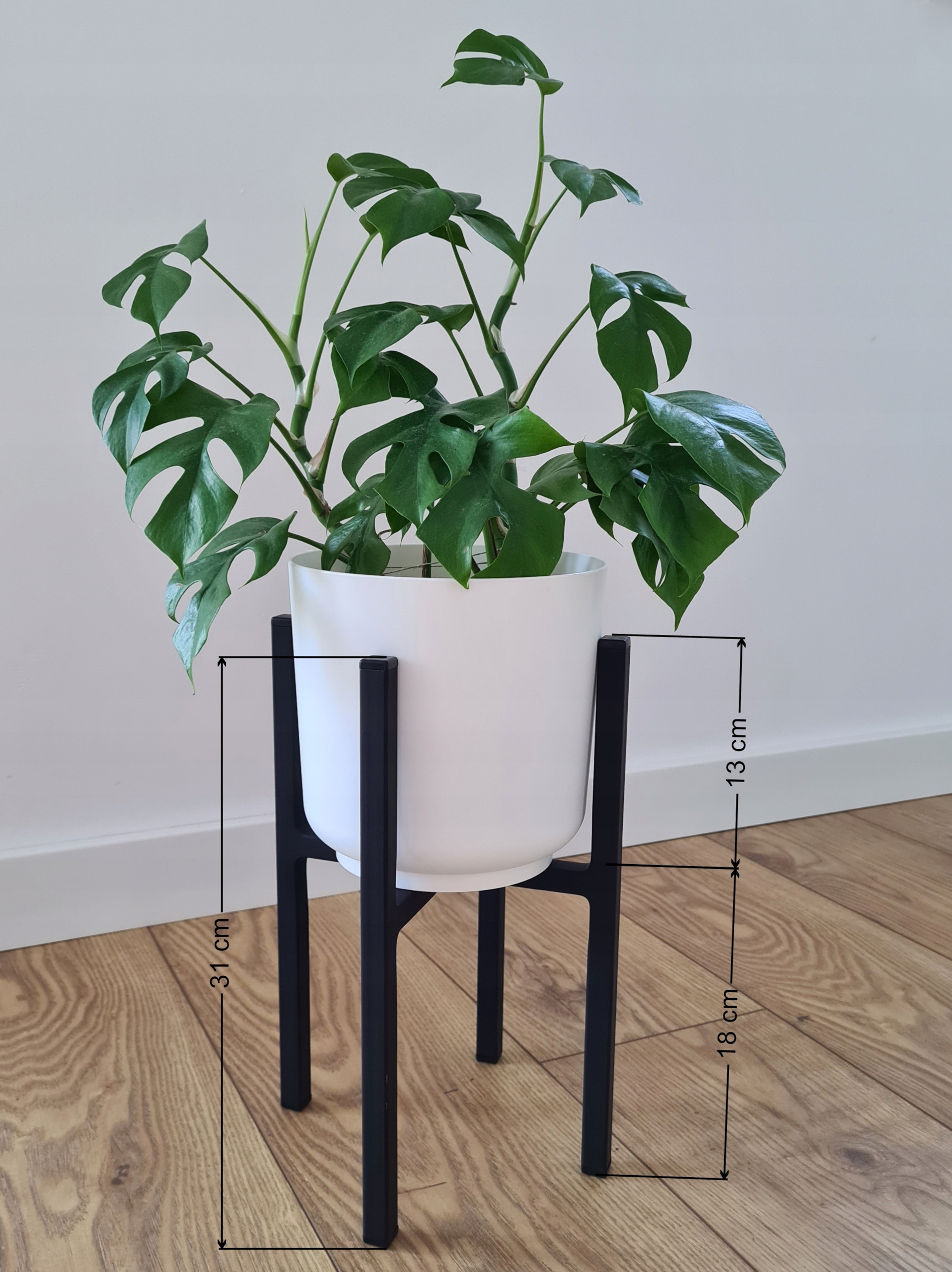 KWIETNIK METALOWY STOJAK Z OSŁONKĄ NOWOCZESNY 31CM 4 NOGI Marka inna