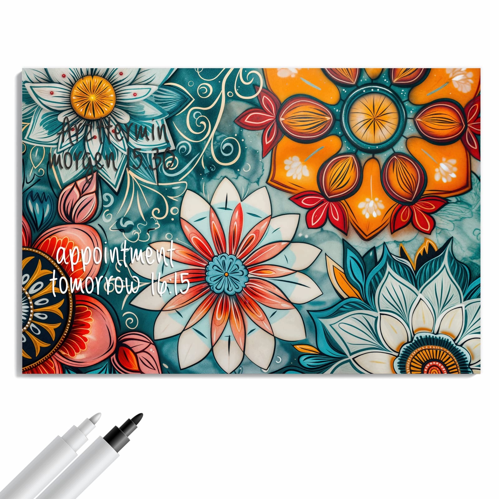 Magnetická tabule Vzor Květinová mandala 60 × 40 cm