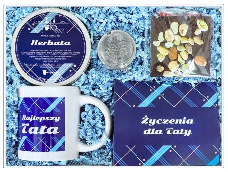 Zestaw prezentowy z herbatą na Dzień Ojca upominek z zaparzaczem dla Taty