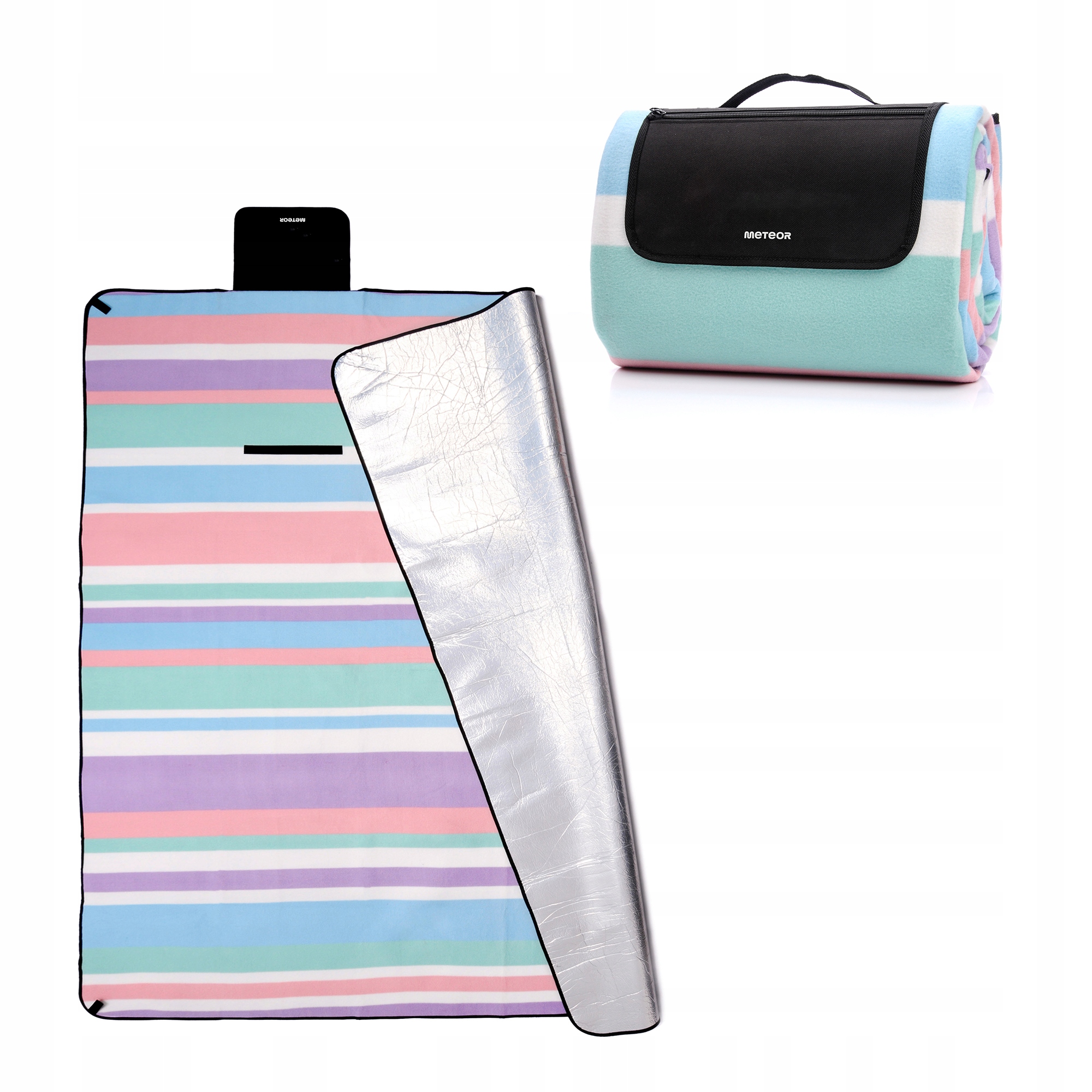 KOC PIKNIKOWY PLAŻOWY METEOR 180x200 ALU pasy Długość (cm) 200 cm