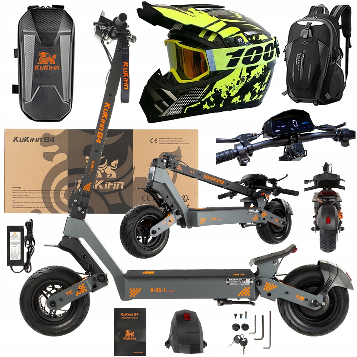 KuKirin G4 Skládací elektrická vozidla 2000W 70KM/H 60V 20Ah 75km Dárek