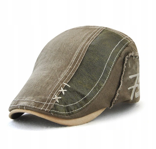 Kšiltovka Džínová Kašička Hnědá Zelená Bavlna