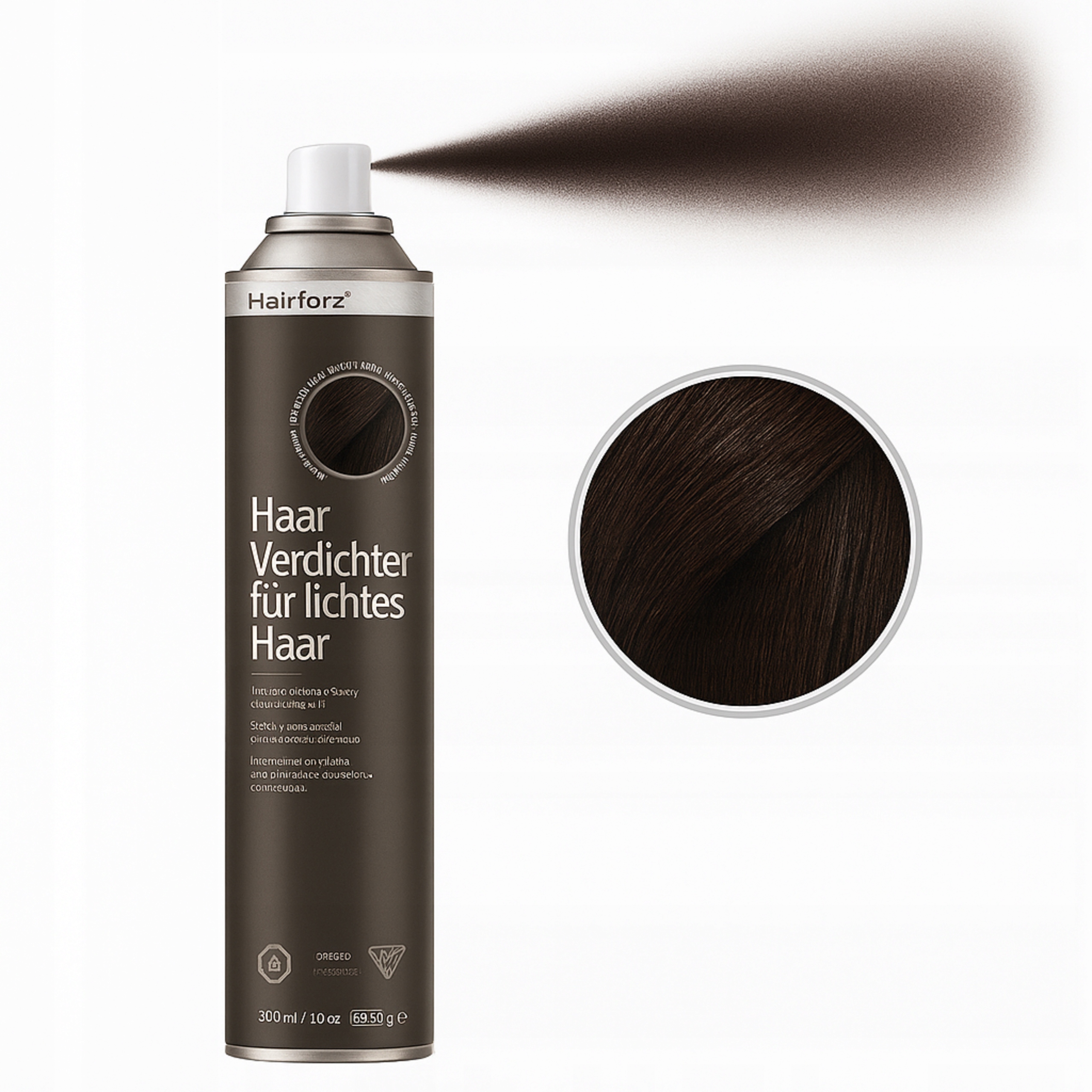 HairFor2 Mikrovlákna Zahušťování Maskování Vl. Velmi Tmavý Bronz 300 ml
