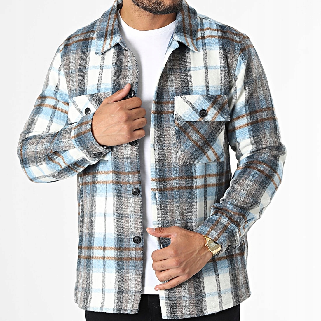 Pánská košile Svetr Mikina s podšívkou Mřížka