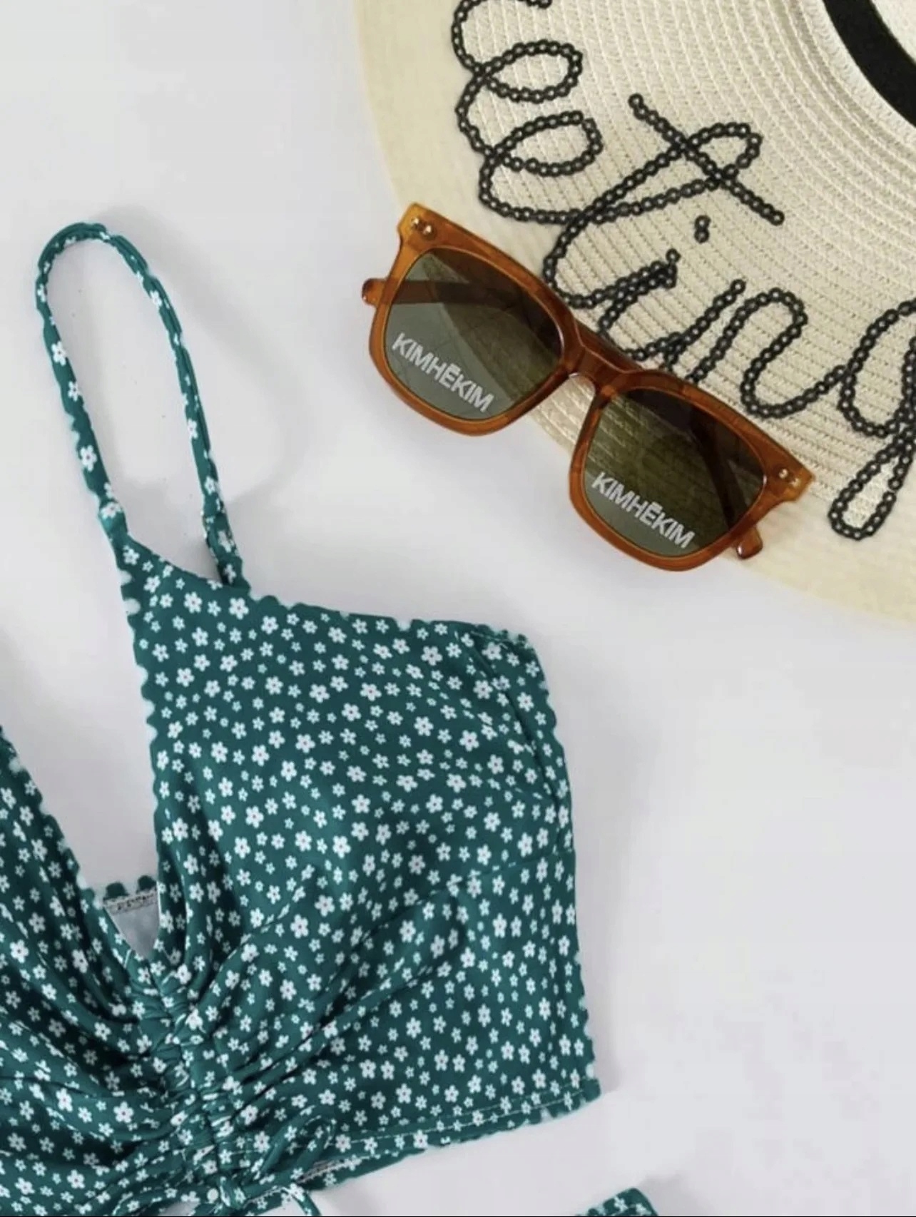 Strój kąpielowy kostium plażowy dwuczęściowy wysoki stan ściągacze L (S165) Rozmiar L