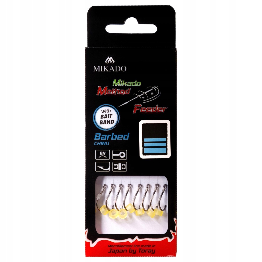 Haczyki z przyponem Mikado Method Feeder Chinu z gumką #10 Bn 0.23mm 10cm