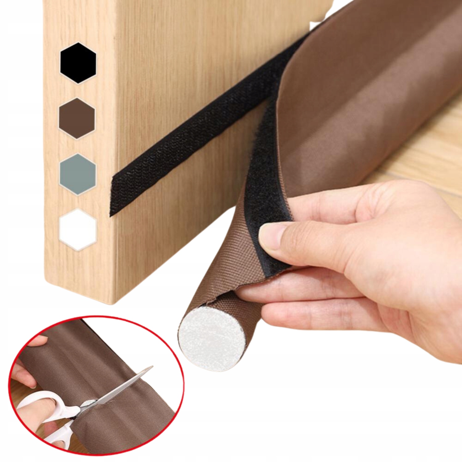 GRUBA USZCZELKA DO DRZWI NA RZEP ANTYPRZECIĄGOWA