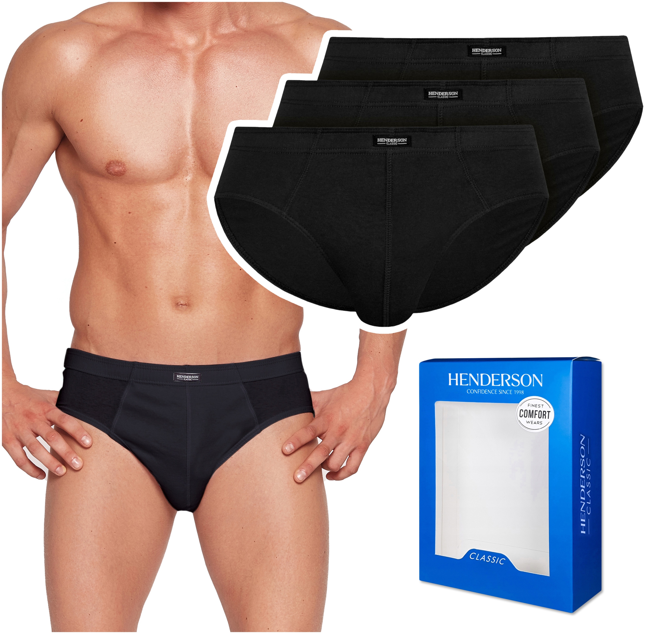 

Slipy męskie Henderson 100% bawełna 3p Czarny XXL