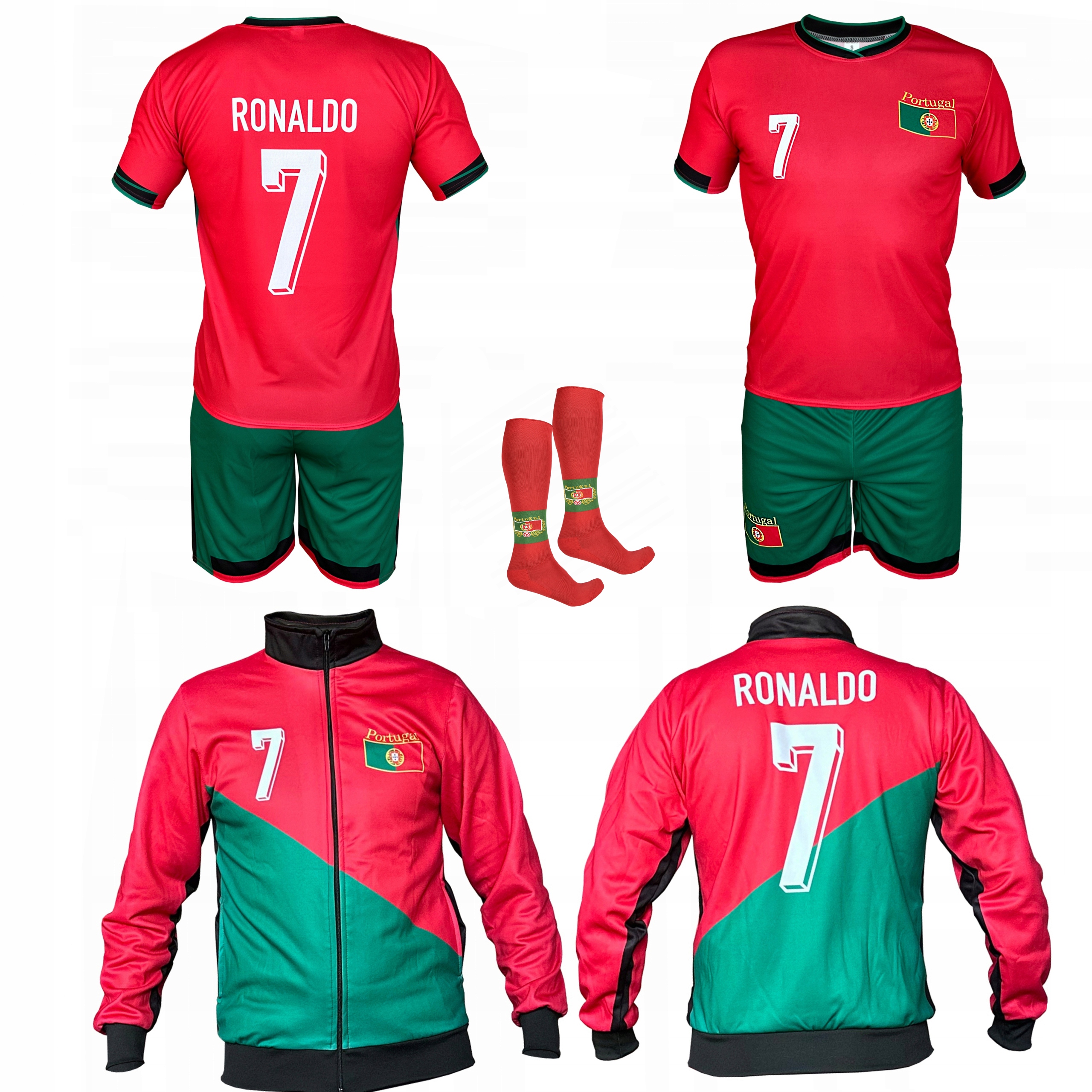 Kompletní fotbalový komplet s mikinou a kalhotami Ronaldo Portugalsko 128 cm