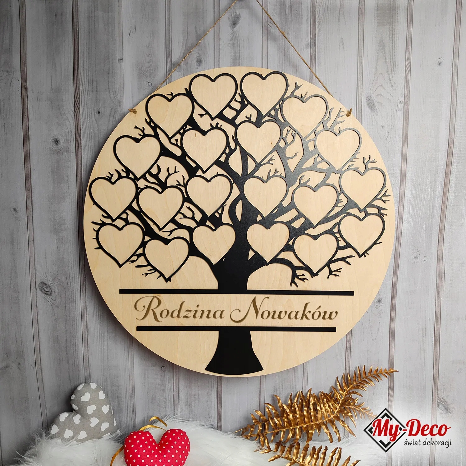 Drzewo rodzinne z ramkami na zdjęcia genealogiczne Szerokość produktu 70 cm