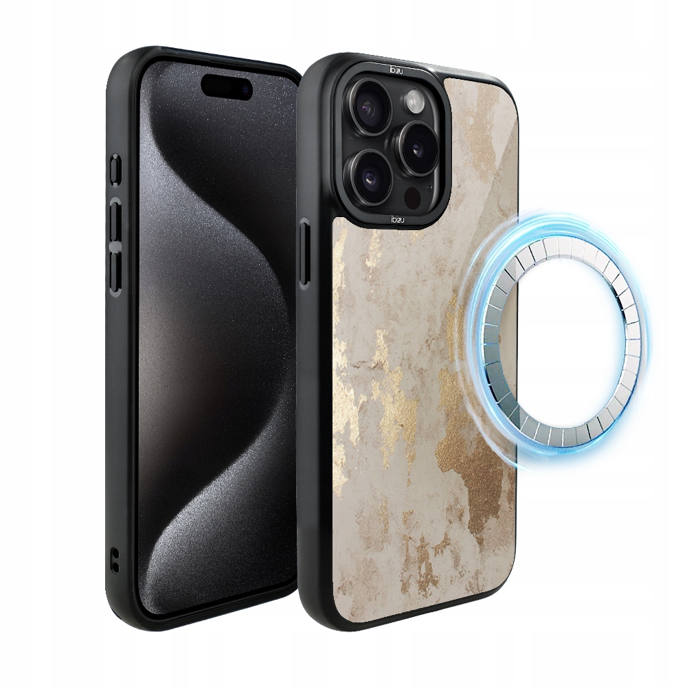 Pouzdro pro iPhone 15 Pro Ibizu DropGuard Matt s MagSafe, šampaňské zlato