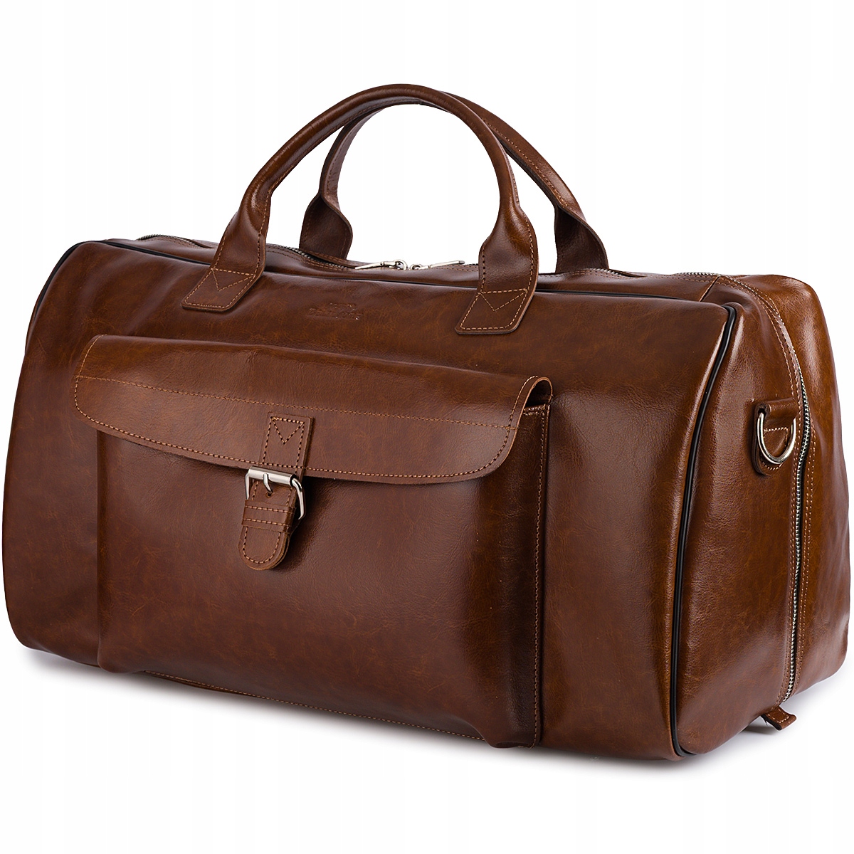 Víkendová kožená cestovní taška z exkluzivní hnědé kůže Beltimore