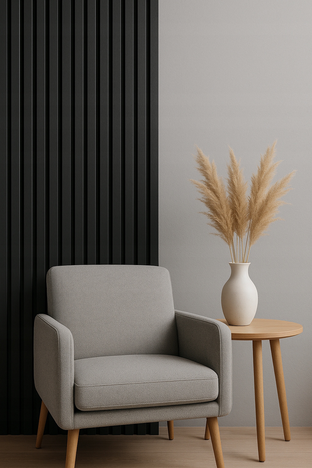 Lamel 3D lamele ścienne panele akustyczne 46x255cm na filcu Czarny