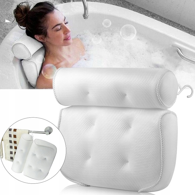 PODUSZKA DO WANNY KĄPIELI ZAGŁÓWEK RELAKSACYJNA KĄPIELOWA NA PRZYSSAWKI