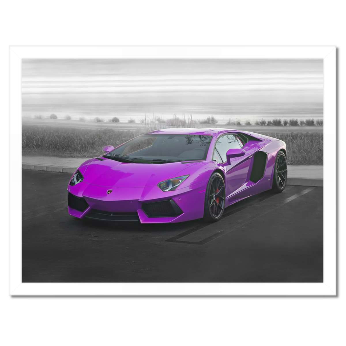 Plakáty v rámu 40x30 Růžové sportovní auto