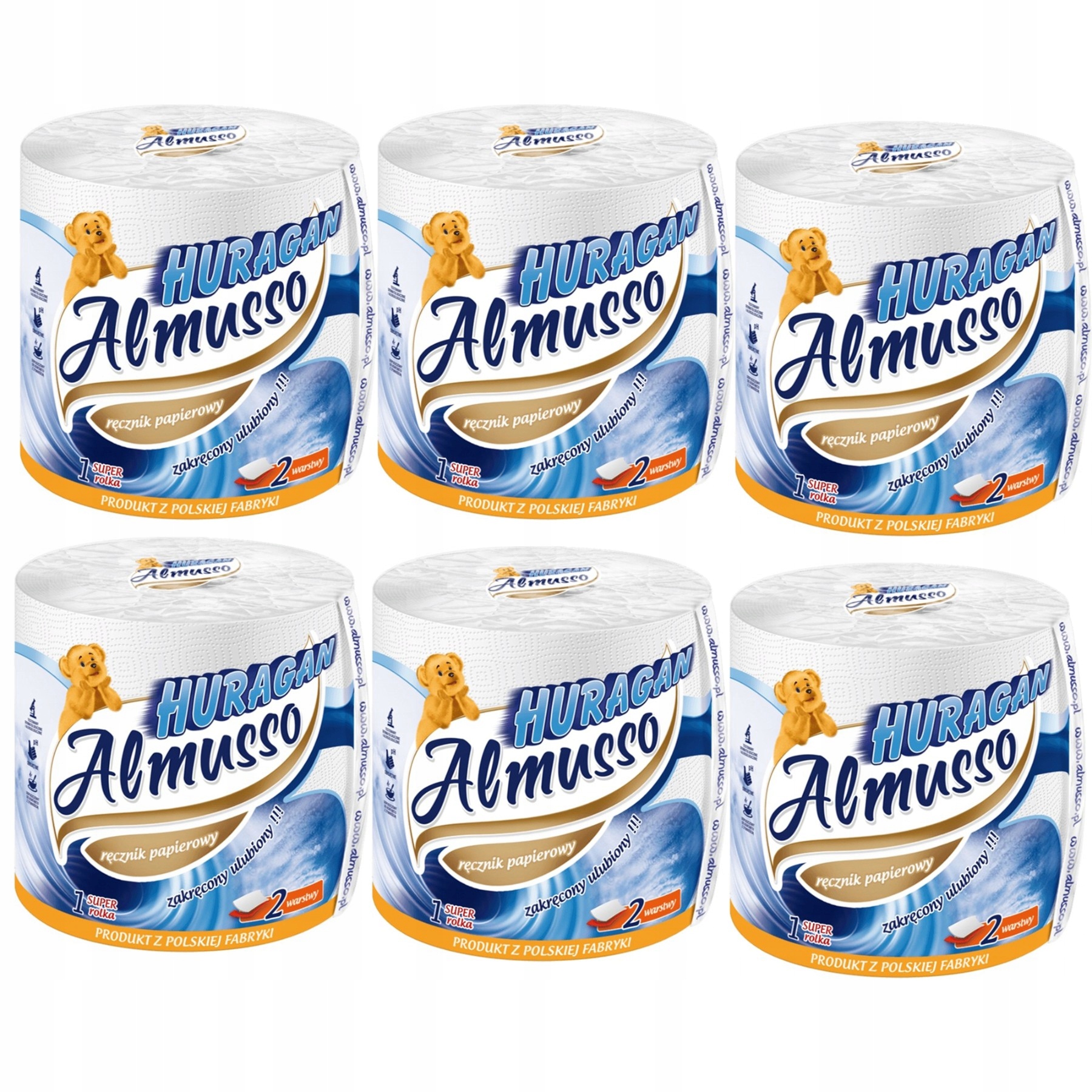 Levně Almusso Papírový ručník Hurikán 300 listů x 6 kusů