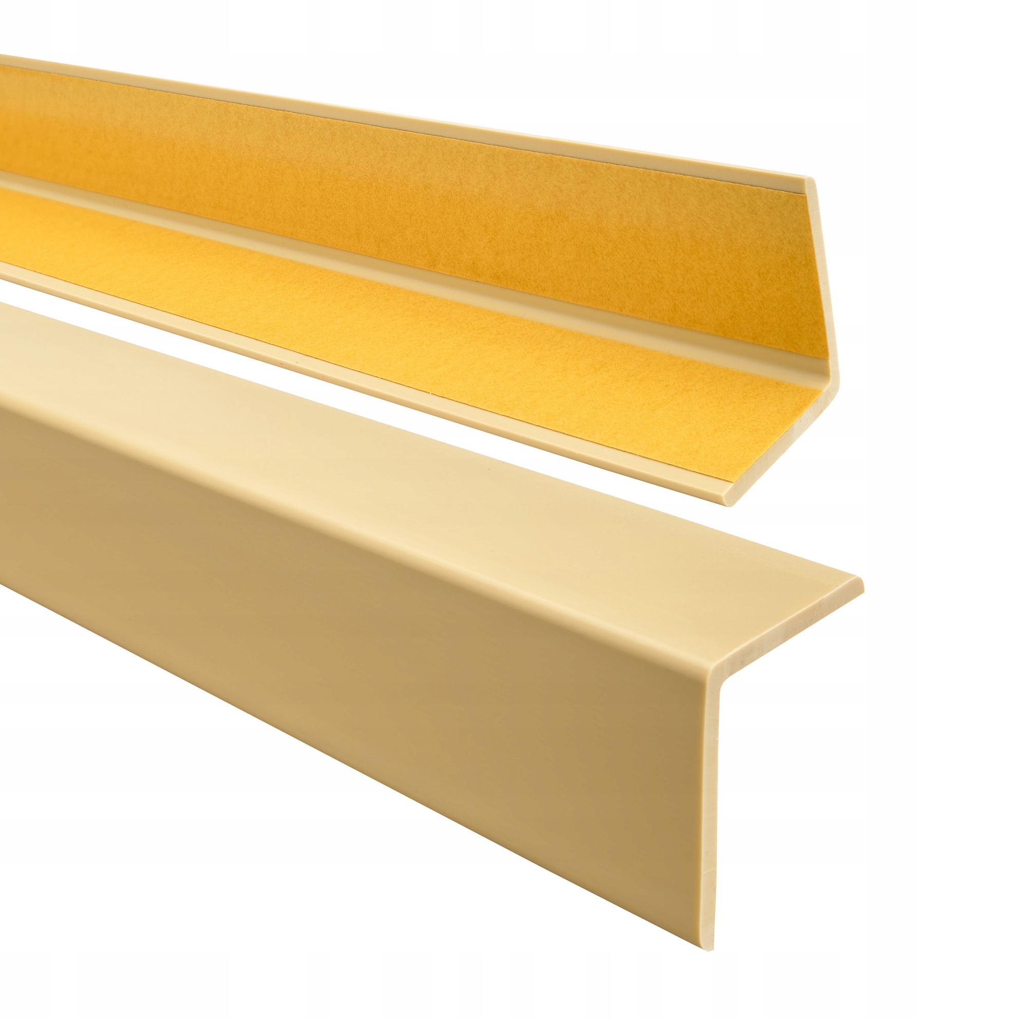 Mäkký Pvc uholník, ochranný, samolepiaci, krémový, 27 x 27 mm, 165 cm